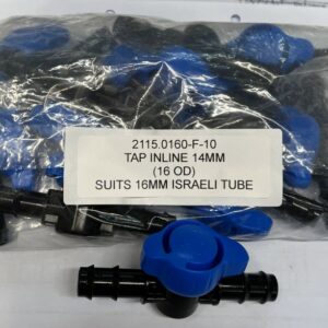Tap 14mm suits 16mm Israeli drip tube 10PK